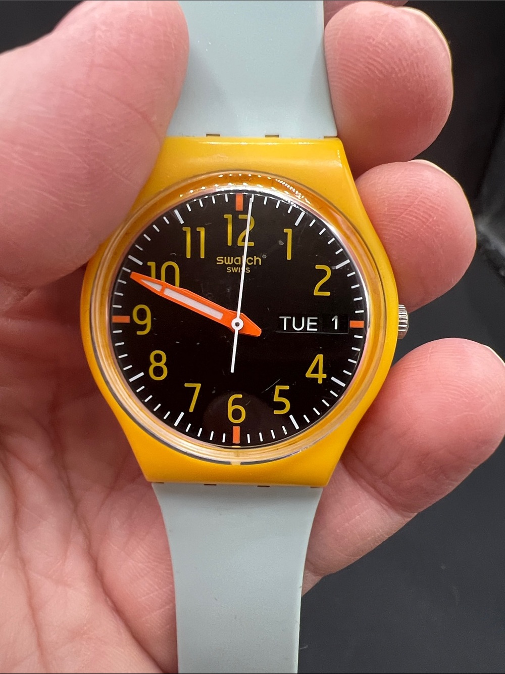 Swatch Mint Strap with Orange Case Analog Silicone Watch - Picture 3 of 8